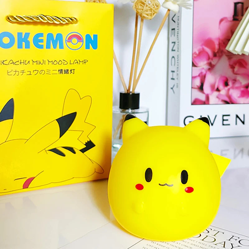 Genuine Pokemon elf Night Light Figure Pikachu Eevee Psyduck Bulbasaur Jirachi Bedside Lamp Bedrooms Children Toys Christmas Gif