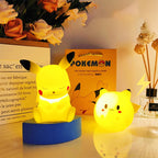 Genuine Pokemon elf Night Light Figure Pikachu Eevee Psyduck Bulbasaur Jirachi Bedside Lamp Bedrooms Children Toys Christmas Gif