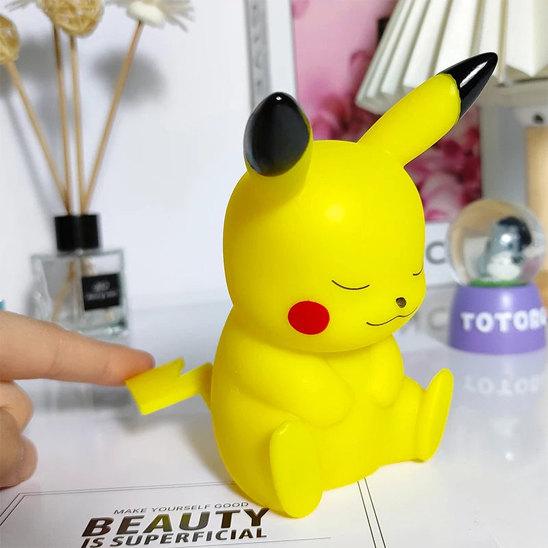 Genuine Pokemon elf Night Light Figure Pikachu Eevee Psyduck Bulbasaur Jirachi Bedside Lamp Bedrooms Children Toys Christmas Gif