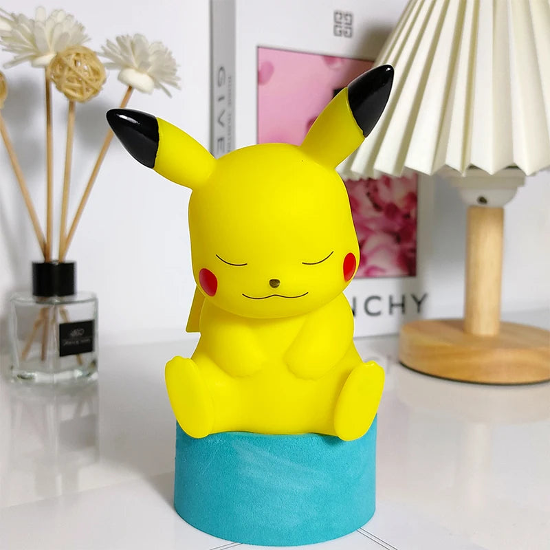 Genuine Pokemon elf Night Light Figure Pikachu Eevee Psyduck Bulbasaur Jirachi Bedside Lamp Bedrooms Children Toys Christmas Gif